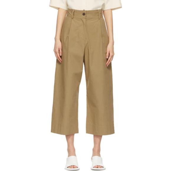 Studio Nicholson Tan Greta High-Rise Trousers from Pre-Fall 2020 - Picture 1 of 7